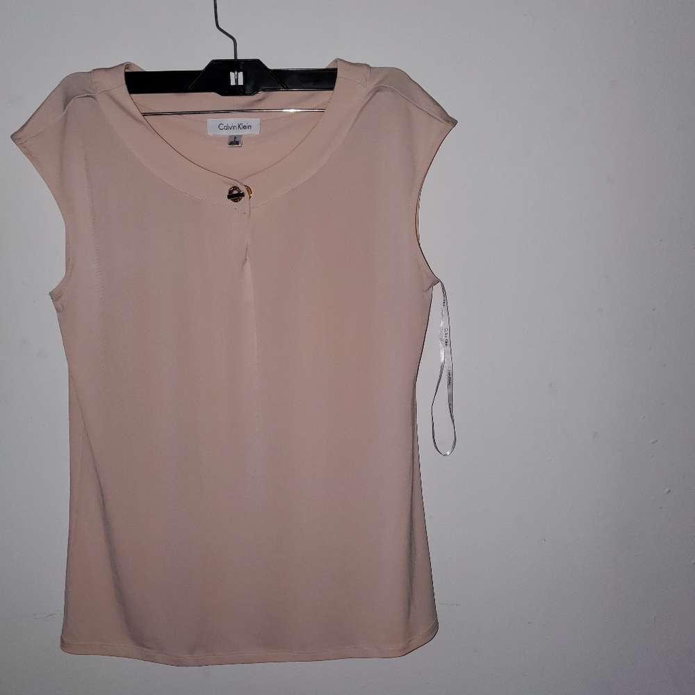 Calvin klein cream blouse for women medium size